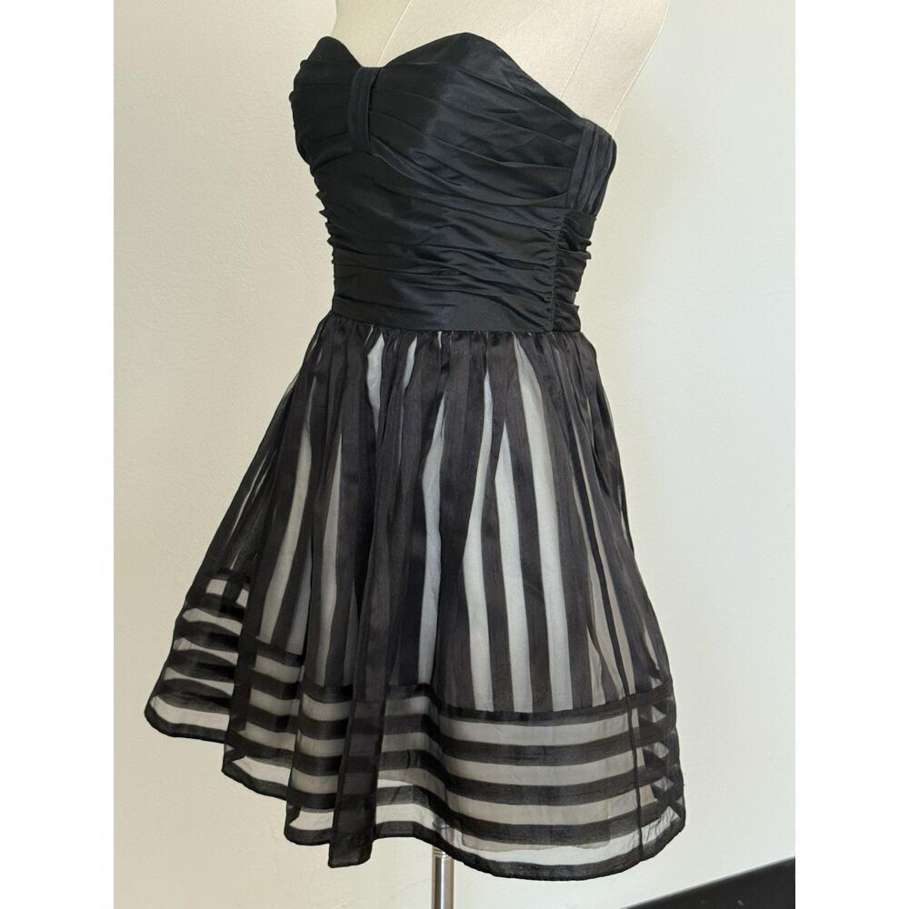 Betsy Johnson Rouched Corset, Fit And Flare Black Babydoll Dress Size 4 - Picture 9 of 16
